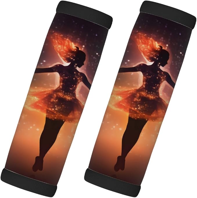Abstract Modern Woman Fire 2 Pack Luggage Handle Wrap Set of Neoprene Luggage Tags for Suitcases Bag Strap Wrap Cover Travel Airplane Accessories Covers Markers Sleeve Grips Identifiers Cruise