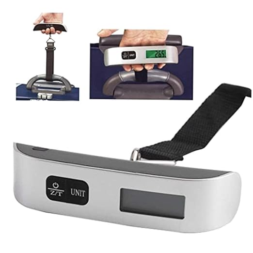 Travel with Confidence: Compact Handheld Luggage Scale with LCD Backlight T-Shaped Design & High Precision Weighing up to 110lbs - Ideal for Frequent Travelers & Backpackers Weighing