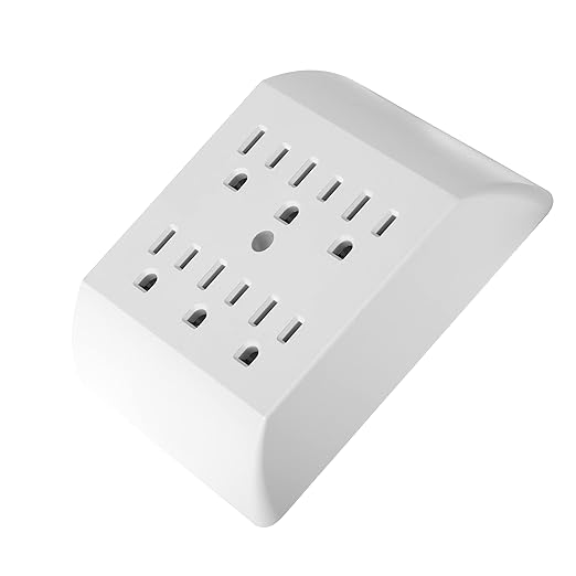 Projectpak 6 Outlet Wall Tap Extender Turns 2 Grounded Outlets into 6 - Easy Install Charging Station | 2 Pack