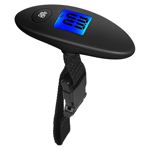 Luggage Scale Portable Digital Handheld Baggage Scale for Travel Suitcase Weight Scale with Rubber Paint 110 Pounds Battery Included (Black)