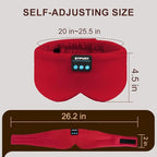 Sleep Mask Bluetooth 5.4 Headphones Soft Wireless Headband Eye Mask Blackout with Microphone (Red)