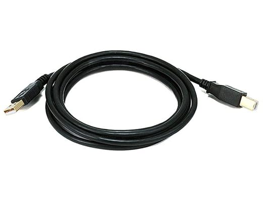 Monoprice 6-Feet USB 2.0 A Male to B Male 28/24AWG Cable (Gold Plated) (105438)
