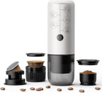 3-in-1 Portable Espresso Machine With NO Heating Function, Type-C Charging Electric Espresso Maker, 17 Bar Mini Coffee Maker For N ESPRESSO/DolceGustoPods & Ground Coffee On the Go, White