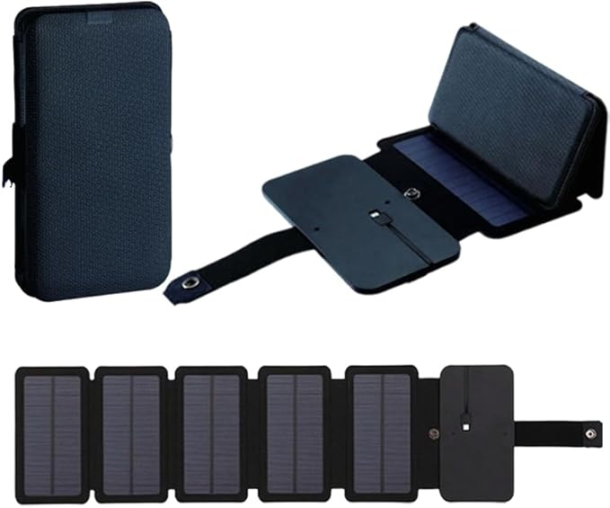Solar Panel Charger, efficient, Waterproof, Foldable, Super Convenient to Carry and Worry Free Boarding, Suitable for Mobile Phones, Power Banks, Camping, Hiking, Backpacking, and Battery Storage