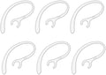 6 Pack Replacement Ear Hook Universal Small Clamp Loop Clip for Other Bluetooth Headset (Clear)