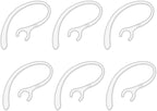 6 Pack Replacement Ear Hook Universal Small Clamp Loop Clip for Other Bluetooth Headset (Clear)