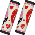 2 Pack Luggage Handle Wrap with Travel Tags - Non-Slip Protective Cover Soft Handle Grips Covers for Suitcase(Pink Heart Love)