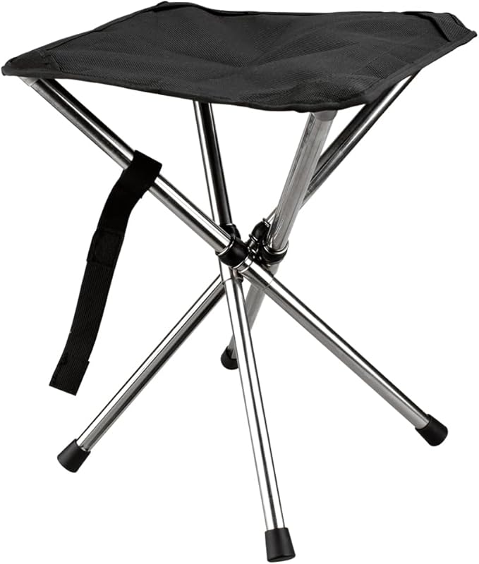 JVZI® Ultra-Light Camping Stool - 1-Second Quick Setup, Adjustable Height & Foldable Design, 275lbs Capacity for Camping, Fishing, Hiking & Outdoor Activities (1)