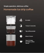 RECAFIMIL 2-in-1 Cold Brew Dripper Cold Brew Coffee Maker,Ice Drip Coffee Maker 300ml - Coffee maker for cold brewed coffee and tea, coffee maker for cold extraction