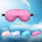 BBTO 4 Pcs Silk Sleep Eye Masks Smooth Soft Satin Eye Covers with Adjustable Strap Blindfold for Sleeping Blocking Out Lights Travel Relaxation (Purple, Pink, Sky Blue, Taro Color)