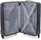 Rockland Santa Fe Hardside Spinner Wheel Luggage Set, Carbon, 3-Piece Set (20/24/28)