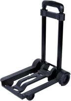 Heavy Duty Folding Hand Truck Portable Trolley Cart for Luggage Shopping & Moving Foldable Sack Wheel Barrow for Home Use (Black 02)