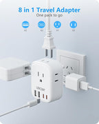 LENCENT Australia New Zealand Power Plug Adapter, US To Australia Plug Adapter with 4 Outlets, 4 USB Ports(2 USB C), Type I Plug Converter for US to AU Argentina China Fiji, Travel Essentials