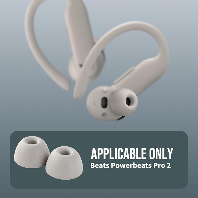 10 Pairs for Beats Powerbeats Pro 2 Ear Tips with Cleaning Kit, Non-Slip Soft Silicone Fit in Case Beats Earbuds Replacement Tips for Beats Powerbeats Pro 2 - Quick Sand