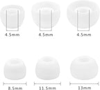 12 Pairs Silicone Replacement Earbud Ear Buds Tips Compatible with 3.8mm to 5.5mm Nozzle Earbuds Earphones, S/M/L White