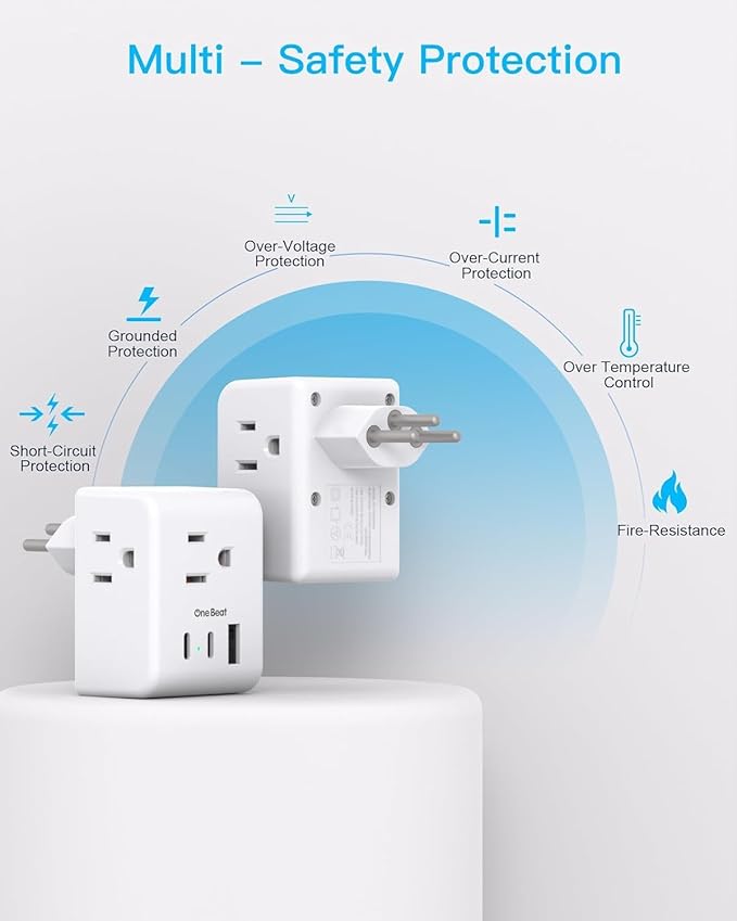 Switzerland Power Travel Plug Adapter, Type J Power Adapter with 2 Outlets 3 USB Ports(2 USB C) for US to Swiss Switzerland Liechtenstein Rwanda