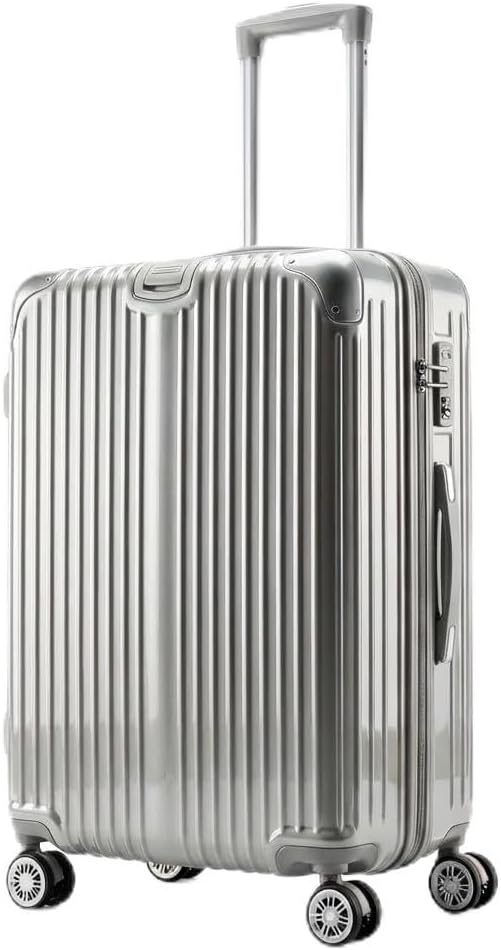 Gabbiano Macan 3 Piece ABS Luggage Set – Expandable Hardshell Suitcase with Add-A-Bag Strap, TSA Lock & 8-Wheel Spinners – Lightweight (20" Carry On, 26" Medium, 30" Large) (Silver, Large 30)