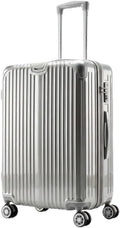 Gabbiano Macan 3 Piece ABS Luggage Set – Expandable Hardshell Suitcase with Add-A-Bag Strap, TSA Lock & 8-Wheel Spinners – Lightweight (20" Carry On, 26" Medium, 30" Large) (Silver, Large 30)
