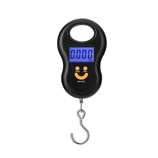 Black Electronic 50Kg 10g Hanging Scale LCD Digital Backlight Fishing Weights Pocket Luggage Scales