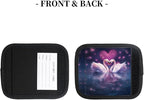 Abstract Love Swan 2 Pack Luggage Handle Wrap Set of Neoprene Luggage Tags for Suitcases Bag Strap Wrap Cover Travel Airplane Accessories Covers Markers Sleeve Grips Identifiers Cruise
