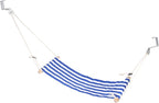 PATIKIL Foot Hammock Under Desk, Adjustable Foot Rest Sling with Hooks Portable Desk Footrest for Airplane Travel Home Office, Blue White Style 1