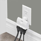 Globe Electric 46505 3-Outlet Lateral Swivel Grounded Wall Adapter Tap, White Finish