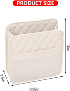 Mandark Car Seat Back Organizer, PU Leather Vehicle Backseat Hanging Storage Pocket, Multipurpose Auto Travel Essentials Accessories for Kids & Adults, Universal for Most Cars (Beige)