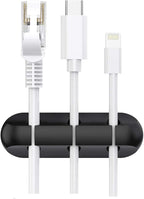 SOULWIT Cable Holder Clips, 3-Pack Cable Management Cord Organizer Clips Silicone Self Adhesive for Desktop USB Charging Cable Nightstand Power Cord Mouse Cable Wire PC Office Home