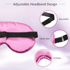 BBTO 4 Pcs Silk Sleep Eye Masks Smooth Soft Satin Eye Covers with Adjustable Strap Blindfold for Sleeping Blocking Out Lights Travel Relaxation(Blue, Watermelon Red, Gold, Purple)