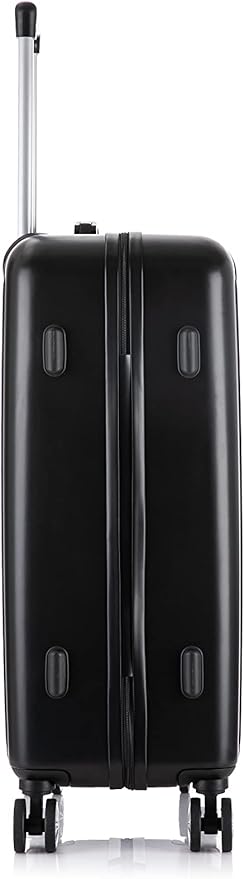 Rockland Paris Hardside Luggage with Spinner Wheels, Black, 3-Piece Set (20/24/28)