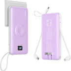 Portable Charger Built-in Cables, AC Wall Plug and Magnetic Wireless iWatch Charger, 10000mAh 22.5W PD Fast Charging Power Bank, Compact Battery Pack Travel Essentials for iPhone/Samsung/Apple Watch