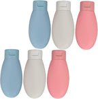 SEWACC 6pcs 60ml Travel Squeeze Bottles for Shampoo and Lotion Refillable Leak-proof Plastic Containers with Flip Caps for Bathroom and Travel Use