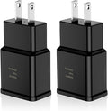 Adaptive Fast Charging Block USB Wall Charger Adapter Fits Samsung Galaxy S25/S24/S23/S22/S22 Ultra/S21/S20/S10/S9/S8/S7/Edge/Note 10 Quick Charge (Black, 2 Pack)