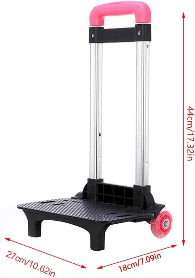 Student's Luggage Travel Hand Cart Aluminium Alloy Backpack Trolley 2 Foldable for School Bags Foldable Backpa