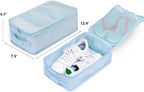 Travel Shoe Bags, Foldable Waterproof Shoe Pouches Organizer-Double Layer (6 Blue Shoe Bags)