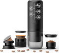 3 in 1 Portable Espresso Machine With NO Heating Function, Type-C Charging Electric Espresso Maker, 17 Bar Mini Coffee Maker For N ESPRESSO/DolceGustoPods & Ground Coffee On the Go, Black