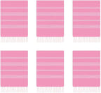 HAVLULAND Oversized Turkish Beach Towel 72’’x40’’ - Set of 12 | 100% Cotton Lightweight Sand Free Quick Dry Pool Towels | Extra Large Bath Towels for Adults Beach Blanket Essentials Case of 12 Pink