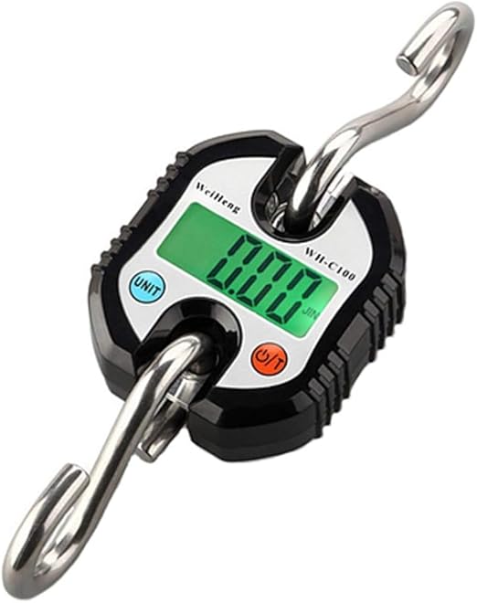 Portable Luggage Scale, Digital Portable Crane Scale Professional 150 KG Electronic Hook Scale with LCD Display Heavy Duty Weighing Balance Hanging Scales for Home Farm Hunting