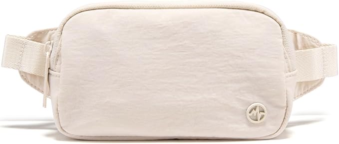 Pander Mini Belt Bag – Ultra Compact, Fits 6.7” Phone, Lipstick, Earbuds, Essentials, Small Crossbody Waist Purse, White Opal