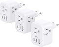 3 Pack European Travel Plug Adapter, Addtam US to Europe Plug Adapter with 3 Outlets 3 USB Charger (2 USB C Port), Type C Power Adaptor to Italy Spain France Portugal Iceland
