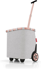 reisenthel carrycruiser Twist Sky Rose - Portable Shopping Trolley with Sturdy Aluminum Frame, Shoulder Strap and Removable mesh Inner Bag -Water-Repellent