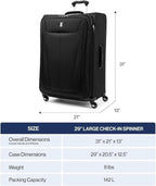 Travelpro Maxlite 5 Softside Expandable Luggage with 4 Spinner Wheels, Lightweight Suitcase, Men and Women, Slate Green, Checked-Large 29-Inch