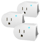 Fosmon Grounded Outlet Switch, ON/Off Switch (3 Pack), 3 Prong Plug in Electrical Switch, 245J Single Port Electric Switch Adapter Surge Protector, Power Switch Outlet Extender, White, ETL Listed