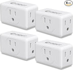 Unidapt Multi Plug Outlet Extender 4 Pack - 3 Way Wall Outlet Splitter, Cruise Ship Essentials Power Plug Adapter, Compact Travel Wall Tap Expander, Flat Angled Design, Home, Office, Dorm - White