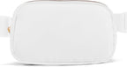 Belt Bag Zipper Fanny Pack Crossbody Bags for Women,Fashion Nylon Waist Packs, Water Repellent Two Way wear with Adjustable Strap Gifts for Teenage Girls Women Men(white)