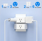 Multi Plug Outlet Extender 2 Pack, HITRENDS Small Electric Outlet Adapter, Small 3 AC Plug Extender for Travel Cruise Ship Dorm Room Essentials