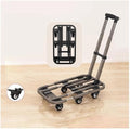 Flat Bed carts with Wheels Foldable Cargo Trolley Folding Transporter Household Flatbed Trolley Portable Luggage Express Trolley Small Trailer Trolley Heavy - Duty trolleyflatbed Truck(Gray,