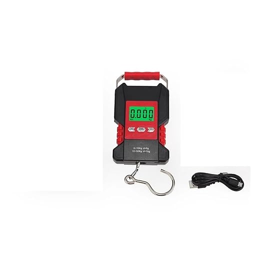 50kg Digital Hanging Scale with Hook, Portable Luggage Scale with Built‑in 1.5m Tape Measure – for Travel and Parcels