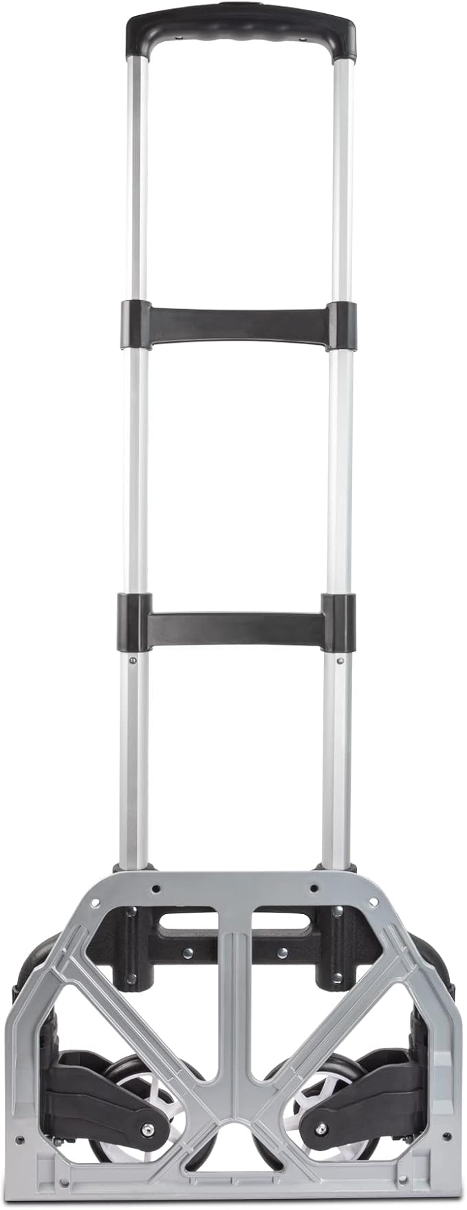Ultimaxx Professional Heavy-Duty 150 Pound (lb) Capacity Aluminum Folding Hand Truck/Luggage Cart (Black/Silver) with Adjustable Handle, Folding Away Wheels, and Bungee Cord