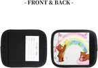 2 Pack Luggage Handle Wrap with Travel Tags - Non-Slip Protective Cover Soft Handle Grips Covers for Suitcase(Rainbow Bear Star)